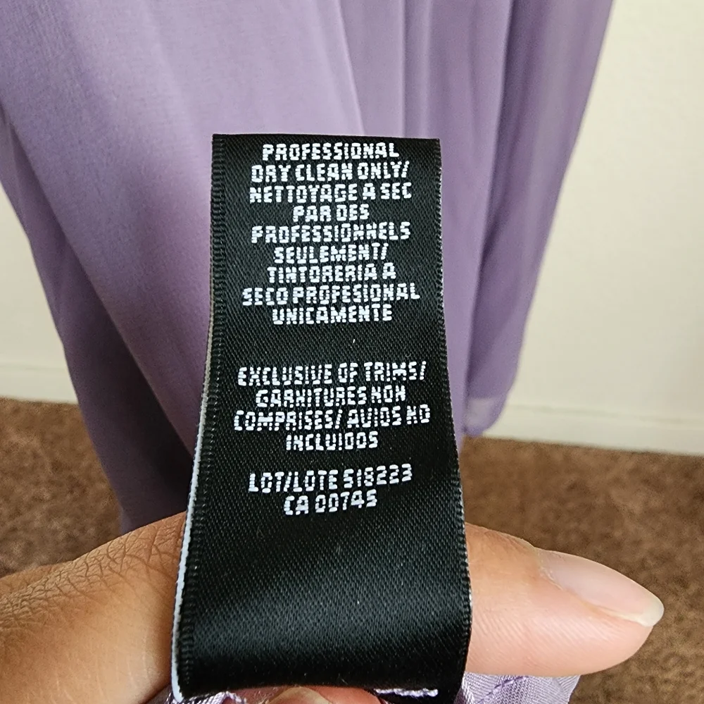 Monique Lhuillier Crisscross Chiffon Gown In Purple Women's Size 10